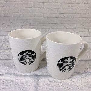 Starbucks Coffee Tea mugs Set of two White black 2020 Dishwasher safe